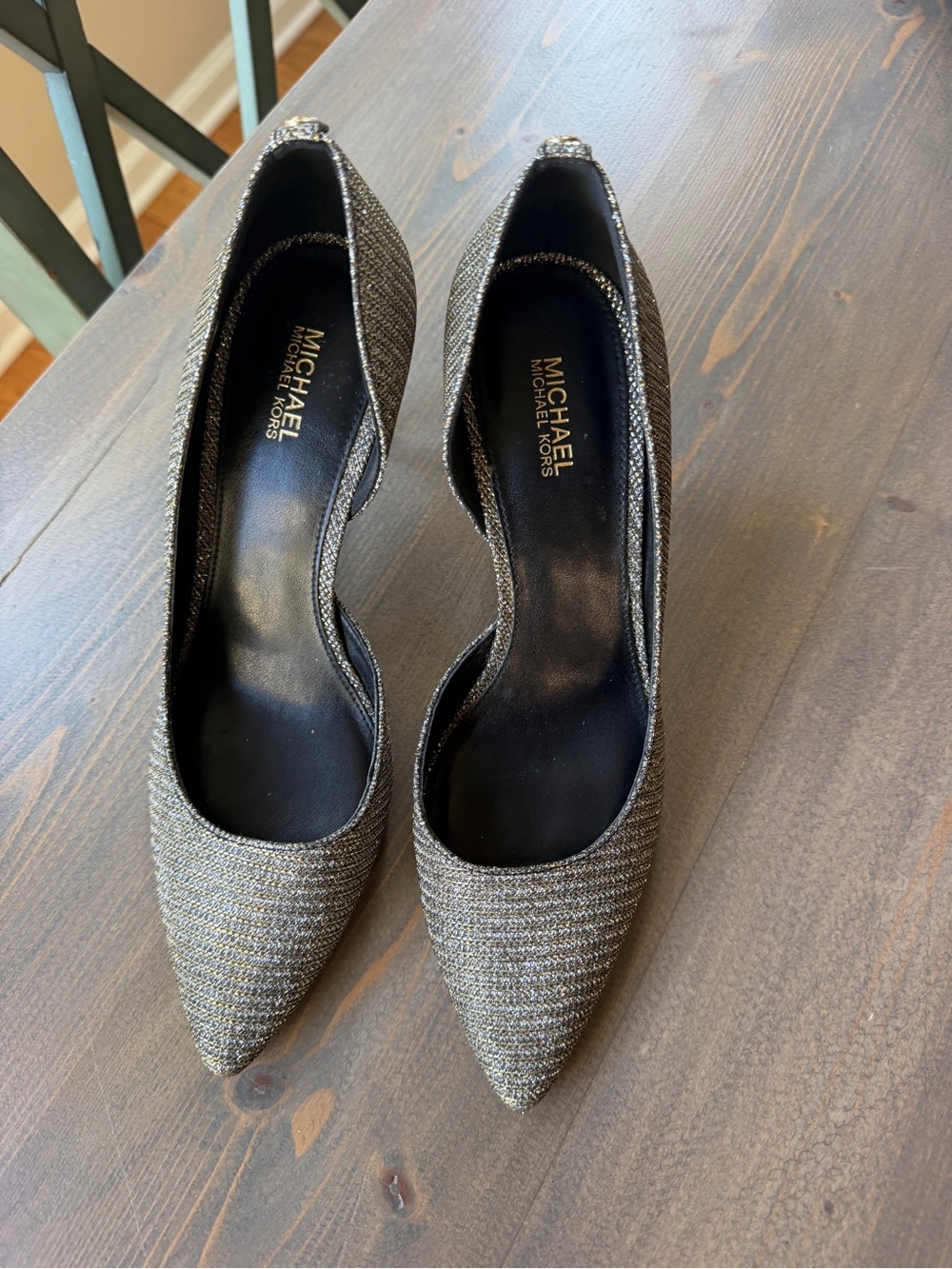 Michael Kors Metallic Silver Pointed-Toe Pumps